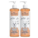 Shampoodle Floh- und Zecken-Hundeshampoo – 500 ml Flasche – Packung mit 2 Stück, Duft: Sweet Orange & Teebaum, Aloe Vera, ab 6 Wochen alten Welpen, Hundepflege, pH-ausgewogen, vegan &