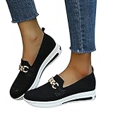 Sneaker Damen Weiss Bequem Breite Schuhe Turnschuhe Sportschuhe Leichtgewichts Atmungsaktiv Frauen Shoes Walkingschuhe Höhe Erhöhen Mesh Socks Plateau Für Walking Sport Trekking