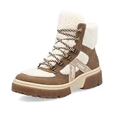 Rieker Damen Schnürstiefeletten X8611, Frauen Stiefeletten, lose Einlage,Winterstiefeletten,warm,gefüttert,Boots,beige Kombi (60),40 EU / 6.5 UK
