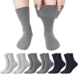 Newofview 6 Paar Diabetikersocken für Männer Frauen, Diabetiker Socken mit Komfortbund ohne Gummi ohne Naht Baumwollsocken, Lockere und Bequeme Diabetikersocken