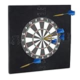 Relaxdays Dartscheibe Schutz 'R6', Dart Auffangring, 45 cm Durchmesser, Catchring, EVA, HxBxT: 71 x 71 x 3 cm, schwarz, 10021530_46, Dartscheibe Schutzring 'R6'