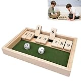 Chiluxendo Würfelspiel Holz Shut The Box 2 Spieler, Mach Die Kiste Zu mit 9 Zahlen, Klappbrett Spiel, Shut The Box Holz Tisch Spiel, Shut Box Game, Klappenspiel Kinder, mit 2 Würfel Mathematik