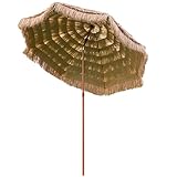 ZYSJB 2M Retro-Strandschirm Sonnenschirm, Balkon Neigbar Marktschirm, Stroh-Gartenschirm, Runder Hula-Regenschirm, Wind- Und Wasserdicht, Stark Und Stabil (Size : 200cm/6.6ft)