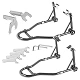 STAHLWERK Motorrad-Montageständer mit 450 kg Tragkraft Universal-Motorradständer | Motorradwippe | Radwippe | Radklemme | Hinter- und Vorderradwippe für Wartung und Reparatur