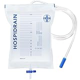 AIESI® Urinbeutel 2000 ml 120 cm schlauch mit Ablaufventil (T) und Anti-Reflux Ventil HOSPIDRAIN (Packung mit 25 stück)
