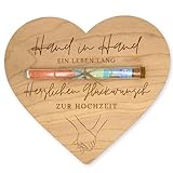 ZUKLA Verpackung für Geldgeschenke zur Hochzeit - 22 x 20 cm - mit Reagenzglas - Hochzeitskarte Geldgeschenk Verpackung aus Holz - Hochzeitsgeschenk für das Brautpaar