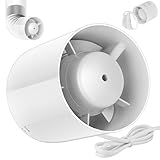 Aprto Rohrventilator 100mm, Rohrlüfter 130 m³/h, 34dB Leise, Abluftventilator Rohrlüfter 100mm, Rohrventilator Rauchabzug für Badezimmer, Küche, WC, Gewächshaus, Growzelt, Garage