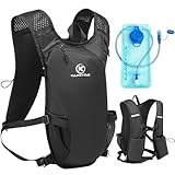 KAMCYCLE Trinkrucksack mit Trinkblase | Laufrucksack mit Trinkblase 2l, BPA-Frei | Trinkrucksack Fahrrad mit Reflektoren | Laufen, Fahrradfahren & Joggen (Mit 2L Trinkblase)