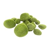 LIXSAZSE Moosstein Dekorationen, vielseitig einsetzbar für Cafés und Restaurants, künstliche grüne Moossteine zum Basteln im Freien, Geburtstage, Eintopfen, künstliche Steine, Terrariendekoration