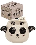 Out of the blue Keramikbecher Panda – 450 ml Dolomit-Tasse im Tierdesign – große Kaffee- & Teetasse für Alltag, Büro & Home-Office – Geschenkbecher inklusive Verpackung