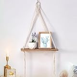 Xiyocadt 55 * 42cm Makramee Wandregal-Clean Girl Room Decor-Kinderzimmer Deko Mädchen-Boho Deko Wanddeko für Schlafzimmer Aesthetic Room Bücherzimmer