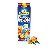 Pfanner Eistee Pfirsich – 1 x 2 l Tetra Pak - direkt aufgebrühter Tee mit Pfirsichsaft – Ice Tea Karton