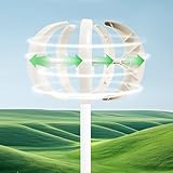 Mqwdxzfes 600W Vertikale Achse Windturbine Generator, Laternenform Windturbinengenerator mit IP67 Controller, Windkraftanlage Komplettset, Windrad Stromerzeugung für Haus, Boot, Überwachung (12V)