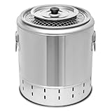 Yidubid Edelstahl Rauchfrei Barbecue-Holzkohlegrill, 20 Spieß-Kapazität Tragbar Spieße Holzkohlegrill Rundum Bratofen Für Picknicks, CampingSilver,1