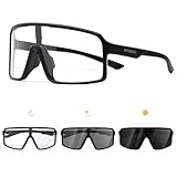 RTUOHUIN Fahrradbrille Selbsttönend für Herren Damen Photochromatische Sport Sonnenbrille UV400 Schutz Klar Rennrad Brille TR90 Rahmen Schnelle Radfahren für Radsport,Laufen,Outdoor-Sport