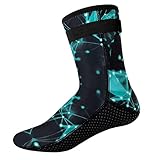 Lo's Douia Neopren-Socken, 3 mm, Tauchersocken, Neoprenanzug, Socken, Thermo-Anti-Rutsch-Wasserschuhe für Wassersport (Starry, S)