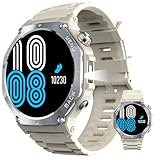 leewill V20 Militär Outdoor Smartwatch Herren, GPS Kompass, 3ATM Wasserdicht, 30 Tage Standby, 170+ Sportmodi, Sauerstoff-Monitor, Bluetooth-Anrufe, AI Zifferblatt+ChatGPT, 1.43'' AMOLED Silber