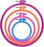 Runder Stickrahmen Set, Kreuzstichrahmen, Kreuzstich Ring, Ringe Embroidery Hoop, Kreis Kreuzstich Hoop Ring, Stickrahmen, für DIY Kunst Handwerk Handliche Nähen, 4 Stück, 4 Zufällige Farben