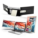 domyfan 15.6' Laptop Bildschirm Extender für alle Laptops, 120% sRGB FHD 1080P Triple Portable Laptop Monitor Erweiterung mit Type-C USB HDMI Plug-Play für Mac, Windows, Chrome, Android