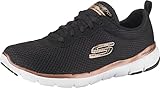 Skechers Damen Flex Appeal 3.0 First Insight Sneaker, Black Mesh Rose Gold Trim, 39 EU