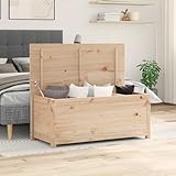 Gecheer Truhe 110x50x45,5 cm Massivholz Kiefer, SpielzeugSpielzeugbox mit Stauraum, Aufbewahrungsbox für Wohnzimmer, Auflagenbox Kissenbox Spielzeugbox