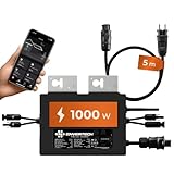 Solarway All In One Envertech Mikro-Wechselrichter 1000W Set inkl. 5m Kabel - Wechselrichter Balkonkraftwerk 800W-1000W für 2 PV Module - Black CASE - App & WiFi & Bluetooth
