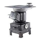 Holzheizofen for den Innenbereich, kleiner Holzofen for Tiny House, verdickter Holzheizofen for den Innenbereich, Holzofen aus Gusseisen for Heizen und Kochen in Notunterkünften