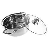 SOIMISS Edelstahl Hot Pot Mehrkammer Kochtopf mit Deckel Energiesparender Induktionstopf Rostfrei Zeitersparnis für Haushalt und Suppen