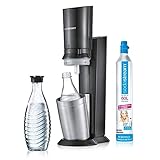 SodaStream Crystal 2.0 Aktionspack Wassersprudler, Titan, inkl. 3 Glasflaschen