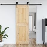 prissent Schiebetür 70 x 210 cm aus massivem Kiefernholz, Schiebetür für den Innenbereich, Schiebetür aus Holz, Innentüren, ideal für Küche, Scheune, Garage