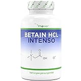 Betain HCL - 240 Kapseln mit 695 mg - Premium: Mit Pepsin & Bitterstoffe aus Enzian - Vollspektrum Enzym Kapseln - Hochdosiert - Laborgeprüft