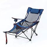 ROLTIN Leichter Camping-Klappstuhl zum Liegen/Lounging mit Kopfstütze für Outdoor-Camping, Grillen