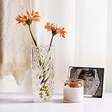 Transparente Kristallvase, Orchideenmuster, Glasvase für Tafelaufsätze, moderne Blumenvase, dekorativ, minimalistisch, nordischer Boho-Stil, für Hochzeit, Esstisch, Party, 19,1 cm