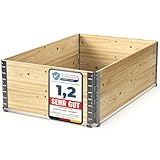 Schroth Home Hochbeet 120x80x40cm groß - rechteckig - Palettenrahmen aus Holz - Hochbeet für Garten - faltbar - steckbar & stapelbar - Aussenbereich (1x Hochbeetrahmen 120x80x40)