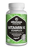 Vitamin K Komplex hochdosiert & vegan, K1 1.000 mcg + K2...