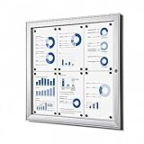 Schaukasten + 24 Magnete, Schaukasten 6x A4 Alu Infokasten Plakatschaukasten wetterfest aussen 6xA4