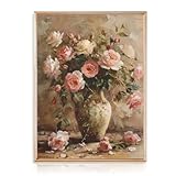 Dazzlewall Vintage Blumen Leinwand Bild, Französisch Land Blumen Wandbild für Badezimmer Schlafzimmer Wohnzimmer Dekor 30x40 cm Ungerahmt