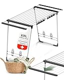 Caprihome Wäscheständer XXL 20m Trockenlänge - Stabiler Wäscheständer ausziehbar Seiten - Platzsparender Standtrockner Hochwertiger Wäschständer für Innen und Außen - Flexibler Wäschetrockner Ständer
