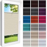 Shadoo Home® - Premium Plissee Mit Bohren NACH MAß | 23 Farben | Breite 30-129cm | Höhe 50-230cm | Blickdicht und Lichtdurchlässig Plissee für Fenster & Balkontür - Angepasste Größe alle 1 cm