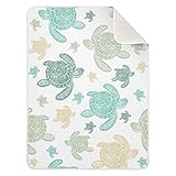 ALAZA Aqua Turtle Sea Kinder-Babydecken, Unisex, für Neugeborene, superweiche, bequeme Minky-Babydecke, für Kleinkinder, Baby, Kinderzimmer, Bettdecken, Kinderwagen, Krippe, Dusche, Geschenke, 76,2 x