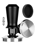 NETONDA Kaffee Tamper 58mm mit abgestuftem einstellbarem Druck von 30lbs, 304 Edelstahl Ripple Base Espresso Tamper Set inkl Silikon Tampermatte Groß für Bodenloser Siebträger Kaffeeliebhaber Cafes