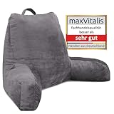 maxVitalis Rückenkissen, Lesekissen für Bett und Sofa mit Armlehnen – Ideal als Rückenstütze für mehr Halt und Komfort von Rücken, Kopf und Nacken, Sitzen, 76 × 46 × 40 cm