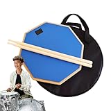 Übungspads für Schlagzeuger, Drumpad und Sticks | 3-teiliges tragbares Trommeltaschen-Set, stoßdämpfendes Trommelpad | Leichte, rutschfeste, stoßdämpfende Drum-Pad-Aufbewahrung für Schlagzeuger und An