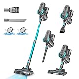 Akku Staubsauger, 25000Pa/175W/50Min Staubsauger Kabellos, Anti-Tangle-Bürste und Selbststehend, Ultraleichter Handstaubsauger akku vacuum cleaner Stielstaubsauger für Teppichen, Hartboden, Tierhaare