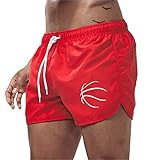 Beach Shorts Herren Kurz Gedruckt Kurze Hosen Mit Kordelzug Männer Elastisch Bund Wandershorts Radlerhose Casual Hawaii Short Beachshorts Schnelltrocknend Atmungsaktiv Trainingsshorts Heißes Rosa S