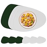 Tischsets 6er Set,Abwaschbar & Wasserfest Tischsets,Doppelseitige rutschfeste Platzsets mit Untersetzer für Teller/Tassen,Geeignet für Küche, Wohnung（Grün mit Grau kombiniert）