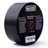 MAXKO Panzertape, extra stark, schwarz, 50 m x 50 mm – gewebeverstärktes Reparaturband, gewebeverstärktes Folienband, Gewebe-Klebeband, Gewebeband, Panzertape, Panzerband, Isolierband