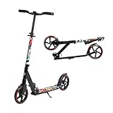 Leogreen Cityroller Scooter 205mm PU Räder, Klappbar und Höhenverstellbar, bis zu 100kg, Stabiler Aluminium-Roller mit Ständer, Tretroller für Jugendliche und Erwachsene