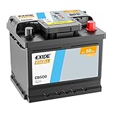 Exide Excell EB500 50Ah Autobatterie wartungsfrei (einbaufertig)