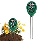 Bodentester, Boden-pH-Messer 3-in-1 Bodentest Messgerät für Feuchtigkeit/Fruchtbarkei/pH, Boden-Feuchtigkeitsmessgerät für Pflanzenerde, Garten, Bauernhof, Rasen